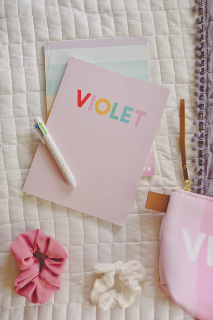 Personalized Notebook/Sketchbook - Rainbow Letters