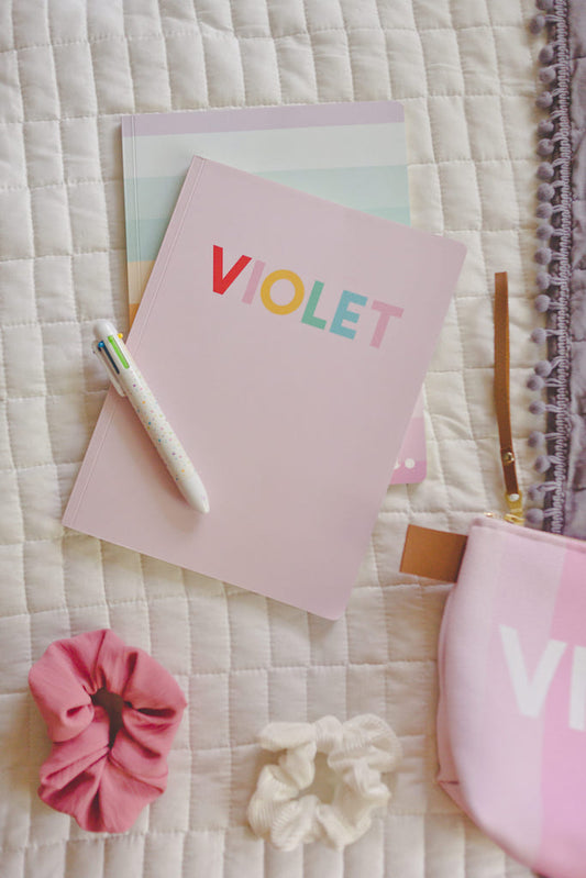 Personalized Notebook/Sketchbook - Rainbow Letters