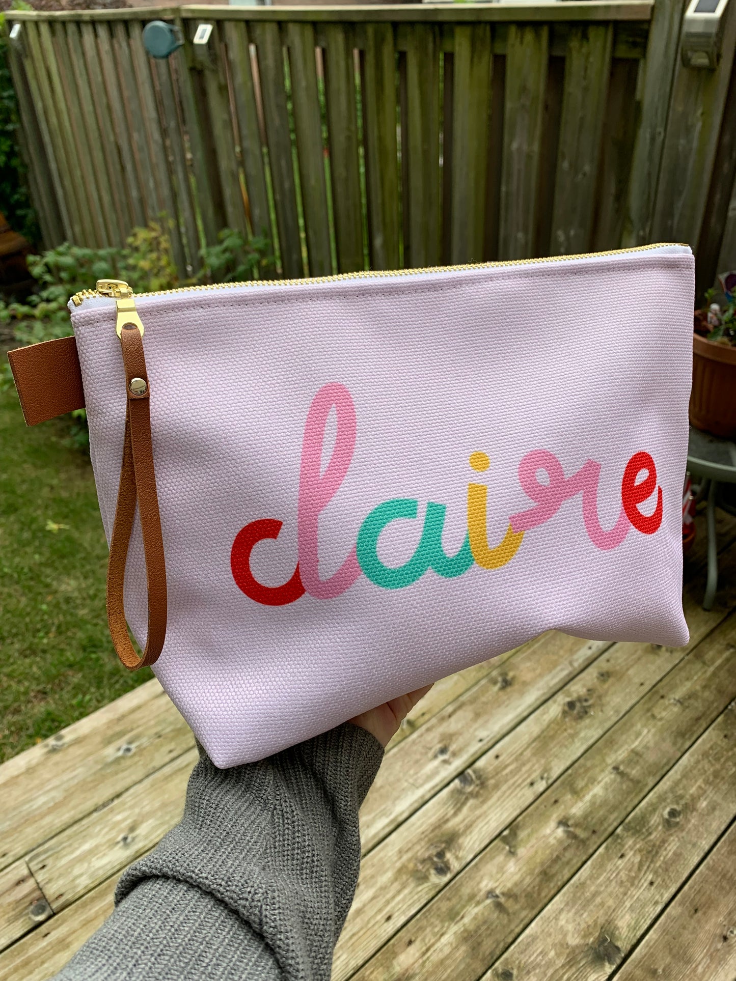 Personalized Zippered Pouch - Candy