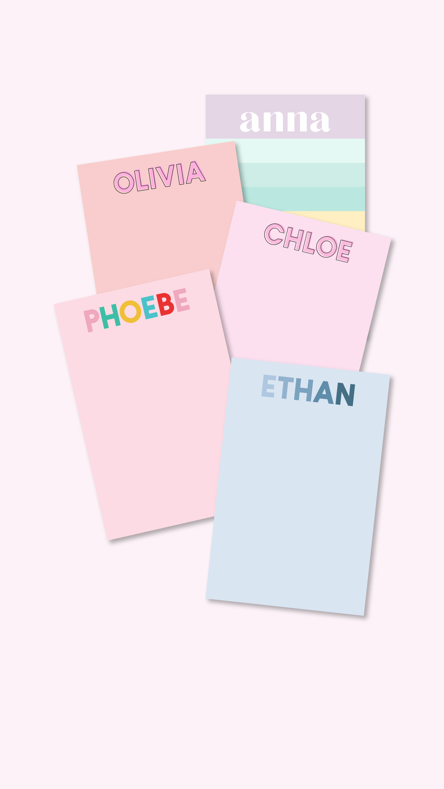 Personalized Notepad - Cursive Pastels